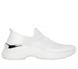 Women Skechers Slip-ins: Hazel - Priya Hands Free Slip Ins White / Silver USA | 4156-CHURG