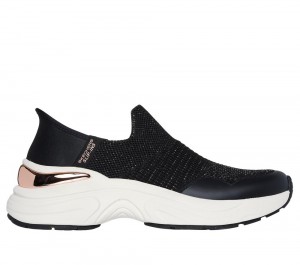 Women Skechers Slip-ins: Hazel - Priya Hands Free Slip Ins Black / Rose Gold USA | 2075-AWTZI