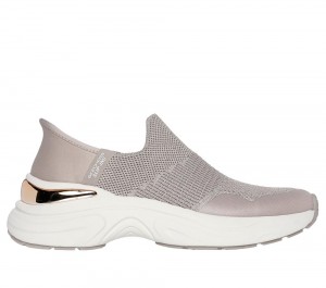 Women Skechers Slip-ins: Hazel - Priya Slip On Shoes Taupe / Gold USA | 9176-OABLV