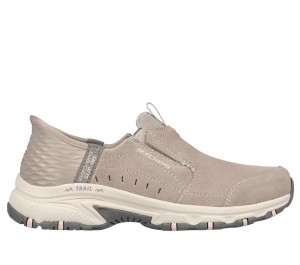 Women Skechers Slip-ins: Hillcrest - Sunapee Slip On Shoes Taupe Brown USA | 2614-CFILJ