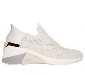 Women Skechers Slip-ins Mark Nason: A Wedge - Crecent Slip On Shoes Taupe Brown USA | 0752-VKPXT
