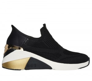 Women Skechers Slip-ins Mark Nason: A Wedge - Crecent Slip On Shoes Black USA | 9743-HSMNO