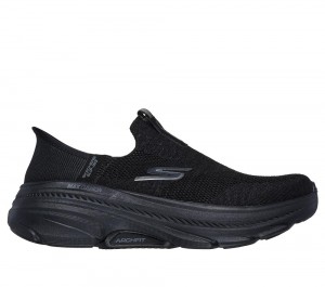 Women Skechers Slip-ins: Max Cushioning Arch Fit 2.0 - Cambridge Slip On Shoes Black USA | 3459-WVUMK