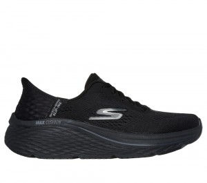 Women Skechers Slip-ins: Max Cushioning Elite - Vanish Slip On Shoes Black USA | 0293-AZHQG