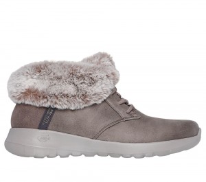 Women Skechers Slip-ins: On-the-GO Joy - Cozy Charm Hands Free Slip Ins Dark Taupe USA | 9061-CNRTX