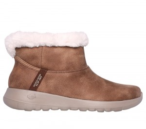 Women Skechers Slip-ins: On-the-GO Joy - Cozy Dream Boots Chestnut Brown USA | 8340-DLQVK