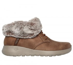 Women Skechers Slip-ins: On-the-GO Joy - Cozy Charm Boots Chestnut Brown USA | 1893-JMALH