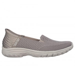 Women Skechers Slip-ins RF: Reggae Fest 2.0 - Guiding Slip On Shoes Taupe Brown USA | 8720-YDRNS