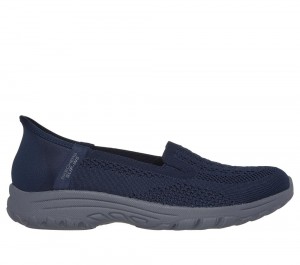 Women Skechers Slip-ins: Reggae 2.0 - Sunny Sky Hands Free Slip Ins Navy USA | 2489-MIHOU