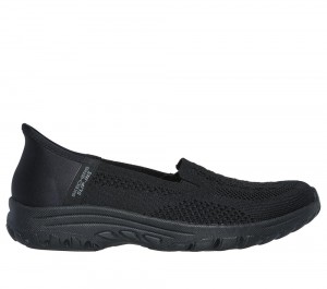 Women Skechers Slip-ins: Reggae 2.0 - Sunny Sky Slip On Shoes Black USA | 7385-KITZB