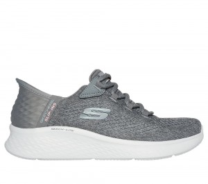 Women Skechers Slip-ins: Skech-Lite Pro - Natural Hands Free Slip Ins Grey / Multicolor USA | 4156-FQPIC