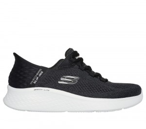 Women Skechers Slip-ins: Skech-Lite Pro - Natural Hands Free Slip Ins Black / White USA | 3685-LUVSB