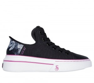 Women Skechers Slip-ins: Snoop One - Boss Life Canvas Canvas Shoes Black / Purple USA | 2735-BFAMQ