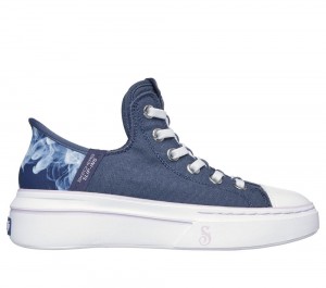 Women Skechers Slip-ins: Snoop One - Boss Life Canvas Sneakers Navy USA | 6097-CKJHU