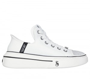 Women Skechers Slip-ins: Snoop One - Rhine-Stoned Toe Hands Free Slip Ins White USA | 8542-UVRMA