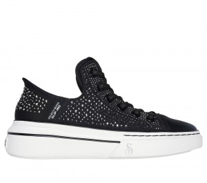 Women Skechers Slip-ins: Snoop One - Rhine-Stoned Hands Free Slip Ins Black USA | 5210-ASDFX