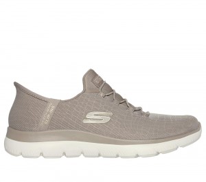 Women Skechers Slip-ins: Summits - Classy Night Hands Free Slip Ins Taupe / Gold USA | 2410-DIBUJ