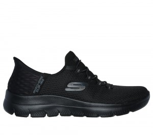 Women Skechers Slip-ins: Summits - Diamond Dream Sneakers Black USA | 7549-QLCEI