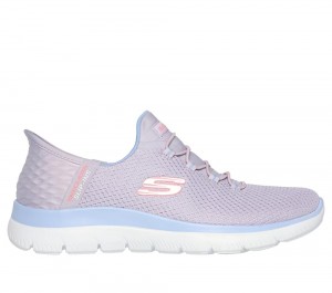Women Skechers Slip-ins: Summits - Diamond Dream Slip On Shoes Lavender Purple USA | 8457-OQJKN
