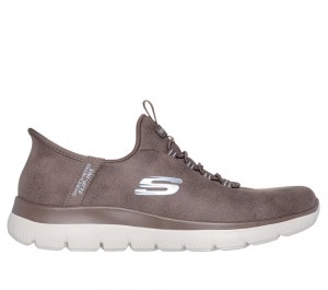 Women Skechers Slip-ins: Summits - Unknown Trail Hands Free Slip Ins Brown USA | 5683-SLEVT