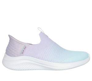 Women Skechers Slip-ins: Ultra Flex 3.0 - Beauty Blend Slip On Shoes Lavender / Turquoise USA | 9126-QOIXZ