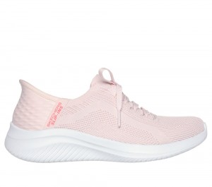 Women Skechers Slip-ins: Ultra Flex 3.0 - Brilliant Slip On Shoes Light Pink USA | 2531-BIVOS