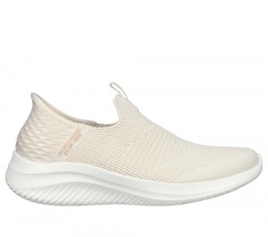Women Skechers Slip-ins: Ultra Flex 3.0 - Cozy Streak Slip On Shoes Natural White USA | 9642-EGKRL