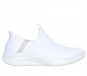 Women Skechers Slip-ins: Ultra Flex 3.0 - Cozy Streak Hands Free Slip Ins White USA | 4716-TXLBZ