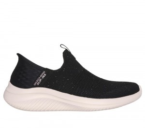 Women Skechers Slip-ins: Ultra Flex 3.0 - Shiny Night Hands Free Slip Ins Black / Rose Gold USA | 1972-DWNCE