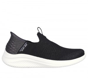 Women Skechers Slip-ins: Ultra Flex 3.0 - Smooth Step Hands Free Slip Ins Black USA | 3905-MDRVN
