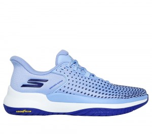 Women Skechers Slip-ins: Viper Court Elite Hands Free Slip Ins Light Blue USA | 5237-KEQCO