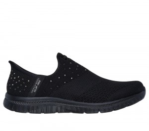 Women Skechers Slip-ins: Virtue - Starlight Slip On Shoes Black USA | 9276-VYOXH