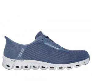 Women Skechers Slip-ins Waterproof: Glide-Step Hands Free Slip Ins Slate Light Navy Blue USA | 5463-CDLAZ