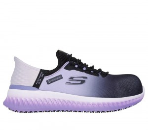 Women Skechers Slip-ins Work: Tilido - Ombray Work Shoes Black / Purple USA | 7925-LUTCB