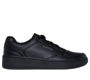 Women Skechers Sport Court 2.0 - Core Essential Sneakers Black USA | 6325-GACTI