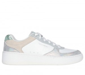 Women Skechers Sport Court 2.0 - Pretty Factor Lace Up Shoes White / Multicolor USA | 4017-INAJU