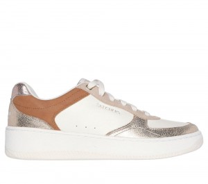 Women Skechers Sport Court 2.0 - Pretty Factor Sneakers Natural / Multicolor USA | 5973-LIASX