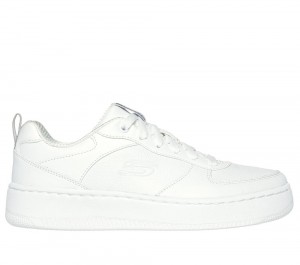 Women Skechers Sport Court 92 - Illustrious Lace Up Shoes White USA | 3697-SRUZA