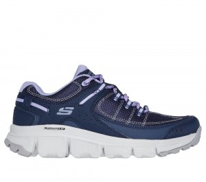 Women Skechers Summits AT - Artists Bluff Lace Up Shoes Navy / Purple USA | 3071-GFPED