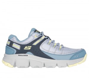 Women Skechers Summits AT - Artists Bluff Lace Up Shoes Blue / Yellow USA | 5726-SHTWJ