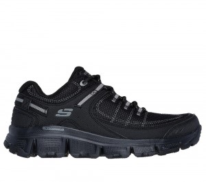 Women Skechers Summits AT - Artists Bluff Lace Up Shoes Black USA | 1723-EQHIY