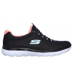 Women Skechers Summits Sneakers Black / Pink USA | 9508-WVAOY