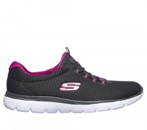 Women Skechers Summits Sneakers Charcoal / Purple USA | 5630-XHGMV