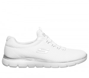 Women Skechers Summits Sneakers White / Silver USA | 8745-KEONH