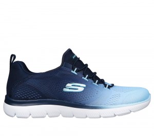 Women Skechers Summits - Bright Charmer Slip On Shoes Navy USA | 6254-FBCZO