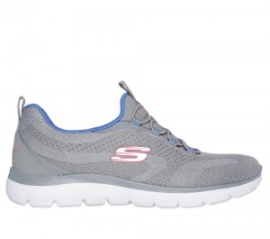 Women Skechers Summits - New Nature Slip On Shoes Grey / Multicolor USA | 4157-IGFMN