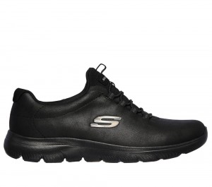 Women Skechers Summits - Oh So Smooth Sneakers Black USA | 8451-FMGVA