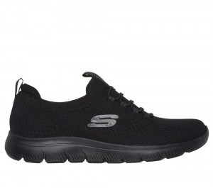 Women Skechers Summits - Top Player Sneakers Black USA | 0826-WTYBA