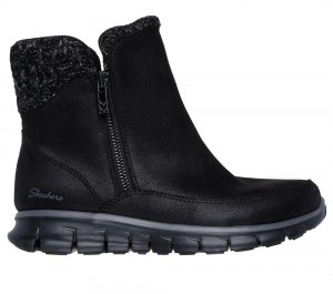 Women Skechers Synergy - Lovely Collab Boots Black USA | 6482-RLZPA