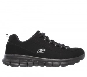 Women Skechers Synergy - Trend Setter Lace Up Shoes Black USA | 3621-YZIXV